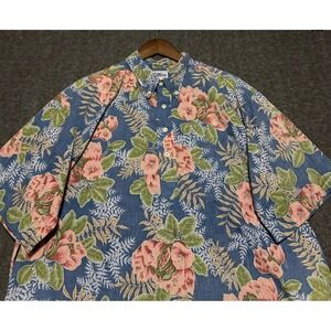 Reyn spooner Hawaiian shirt mens floral vintage colorful aloha size 2XL cotton